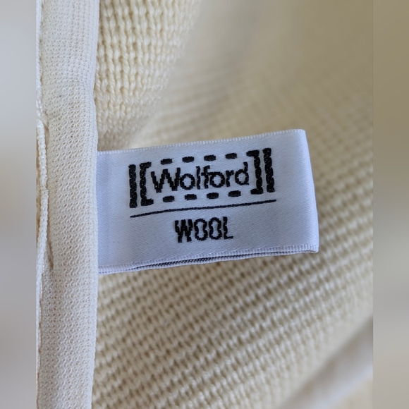 WOLFORD WOOL 100% Wool Long Jacket Cardigan, Cream, Luxury, Size 6 - Picture 2 of 8